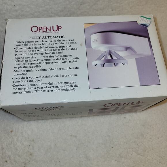 Vtg OPEN UP Jar & Bottle Opener Under Mount Power Twist Cordless Battery - Picture 2 of 6